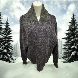 GIno Paoli vintage Purple and Gray 100% mohair wool Sweater large made in Italy
